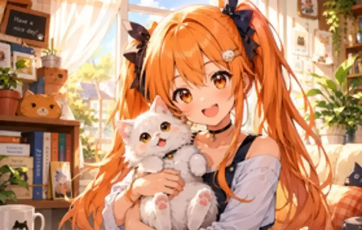 Soft anime illustration before upscaling